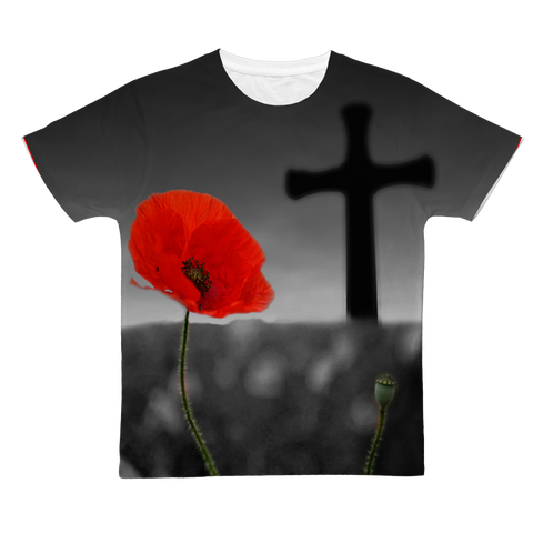 Poppy And The Cross Classic Sublimation Adult T-Shirt