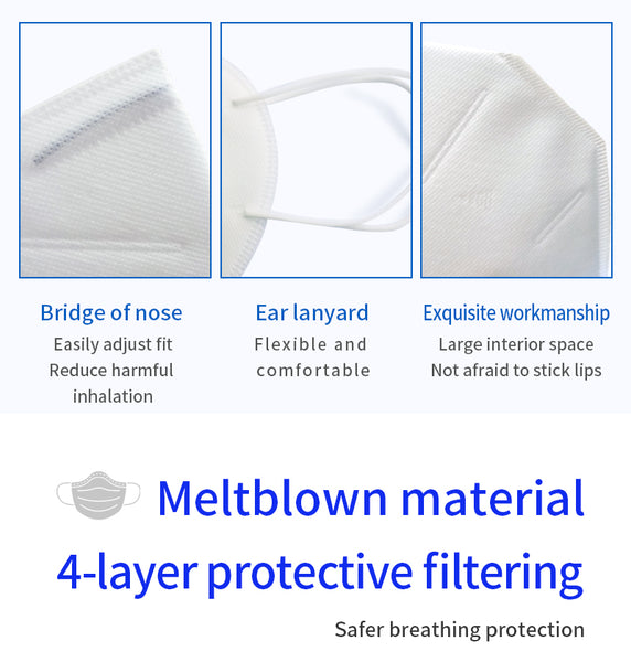 FDA Approved KN95 Non-woven Protective Masks ( 1 Pack=10 Pieces)+ 100 Gloves + 100 Shoe Covers