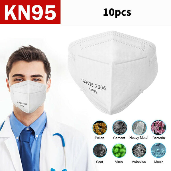 FDA Approved KN95 Non-woven Protective Masks ( 1 Pack=10 Pieces)+ 100 Gloves + 100 Shoe Covers