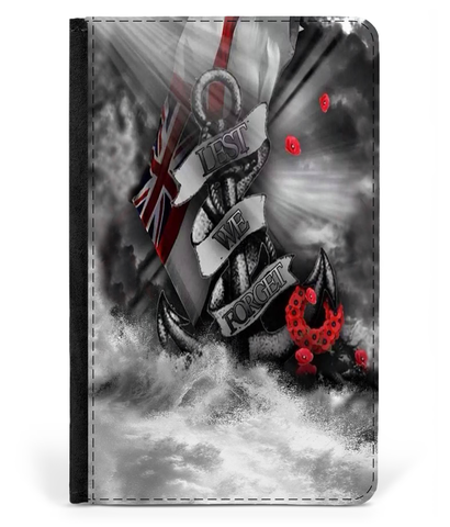 Passport Cover Faux Leather - Lest-We-Forget-Royal-Navy
