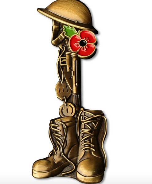 Soldier Rifle/BOOT/HELMET Poppy Lapel Pin 1- Main