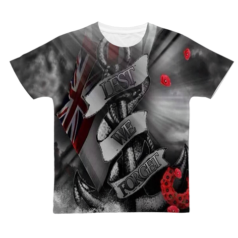 Lest we forget Royal Navy Classic Sublimation Adult T-Shirt