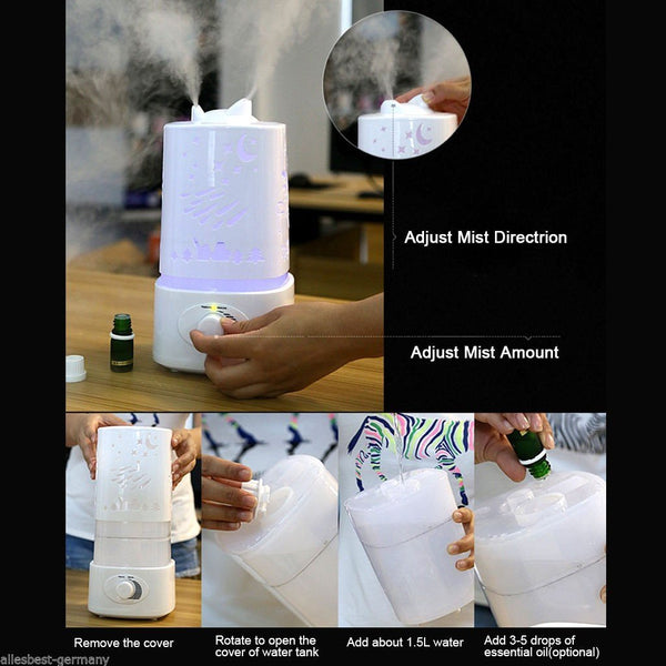 1.5L Ultrasonic Home Aroma Humidifier