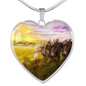 daddy-don't-go HEART GOLD/SILVER NECKLACE
