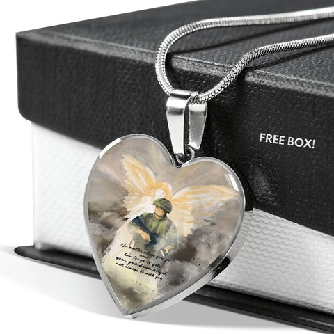 guardian-angel HEART GOLD/SILVER NECKLACE