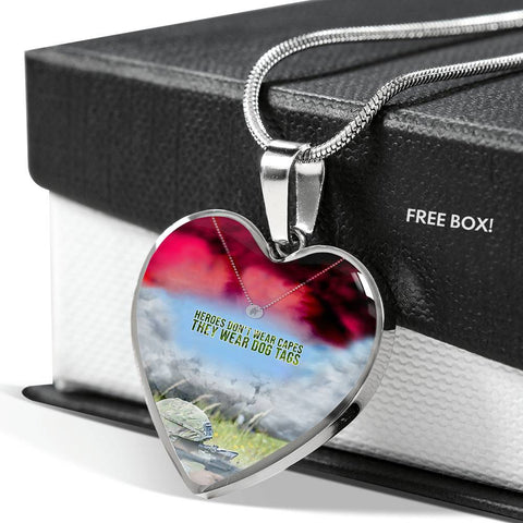 soldier-wear-dogtag HEART GOLD/SILVER NECKLACE