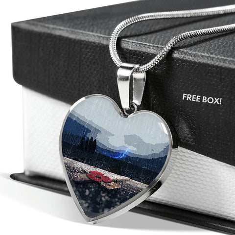 left HEART GOLD/SILVER NECKLACE