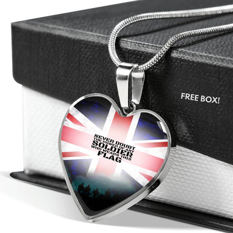 soldier-power HEART GOLD/SILVER NECKLACE