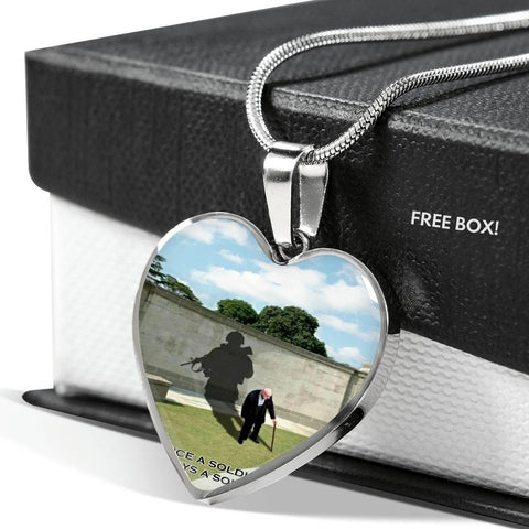 once-a-soldier HEART GOLD/SILVER NECKLACE