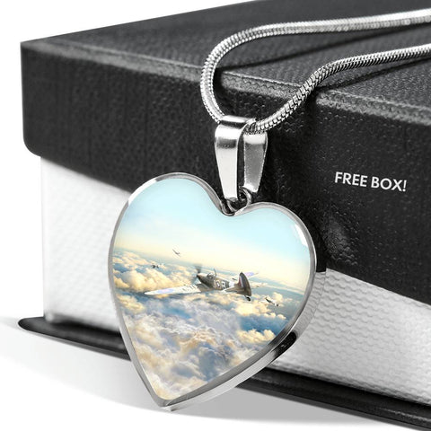 supermarine-spitfire HEART GOLD/SILVER NECKLACE