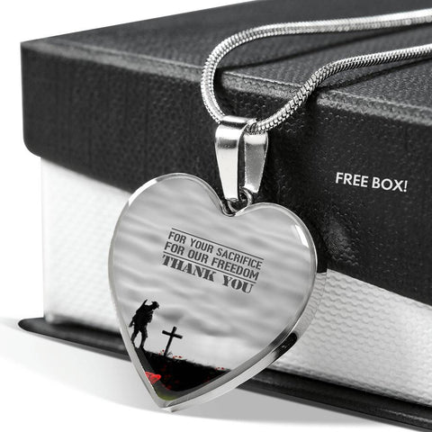 thank-you HEART GOLD/SILVER NECKLACE