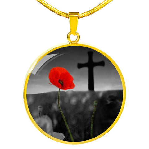 Poppy-And-The-Cross Luxury Circle Necklace