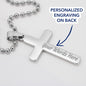 We Will Remember Them Personalised Cross Necklace