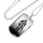 BORN TO FIGHT DOG TAG STYLE GOLD/SILVER NECKLACE