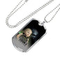 BORN AS SOLDIER DOG TAG STYLE GOLD/SILVER NECKLACE