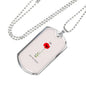 LEST WE FORGET II DOG TAG STYLE GOLD/SILVER NECKLACE