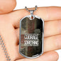 SACRIFICE DOG TAG STYLE GOLD/SILVER NECKLACE