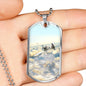 SUPER MARINE SPITFIRE DOG TAG STYLE GOLD/SILVER NECKLACE