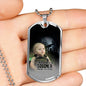 BORN AS SOLDIER DOG TAG STYLE GOLD/SILVER NECKLACE