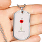 LEST WE FORGET II DOG TAG STYLE GOLD/SILVER NECKLACE