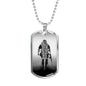 BORN TO FIGHT DOG TAG STYLE GOLD/SILVER NECKLACE