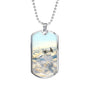 SUPER MARINE SPITFIRE DOG TAG STYLE GOLD/SILVER NECKLACE