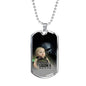 BORN AS SOLDIER DOG TAG STYLE GOLD/SILVER NECKLACE