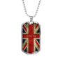 LEST WE FORGET DOG TAG STYLE GOLD/SILVER NECKLACE