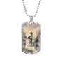 GUARDIAN ANGEL DOG TAG STYLE GOLD/SILVER NECKLACE