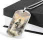 GUARDIAN ANGEL DOG TAG STYLE GOLD/SILVER NECKLACE