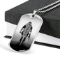 BORN TO FIGHT DOG TAG STYLE GOLD/SILVER NECKLACE