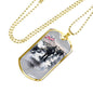 ENDLESS MARCH DOG TAG STYLE GOLD/SILVER NECKLACE
