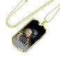 BORN AS SOLDIER DOG TAG STYLE GOLD/SILVER NECKLACE
