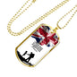 PEACE DOG TAG STYLE GOLD/SILVER NECKLACE