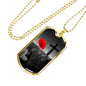 POPPY AND THE CROSS DOG TAG STYLE GOLD/SILVER NECKLACE