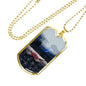 LEFT DOG TAG STYLE GOLD/SILVER NECKLACE