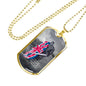 FEAR NO EVIL DOG TAG STYLE GOLD/SILVER NECKLACE