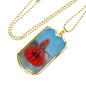 TOMMY'S POPPLES DOG TAG STYLE GOLD/SILVER NECKLACE