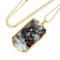 LEST WE FORGET ROYAL NAVY  DOG TAG STYLE GOLD/SILVER NECKLACE
