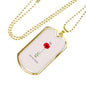 LEST WE FORGET II DOG TAG STYLE GOLD/SILVER NECKLACE