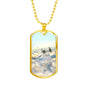 SUPER MARINE SPITFIRE DOG TAG STYLE GOLD/SILVER NECKLACE