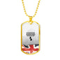LOVE OUR  SOLDIER DOG TAG STYLE GOLD/SILVER NECKLACE