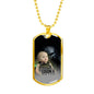 BORN AS SOLDIER DOG TAG STYLE GOLD/SILVER NECKLACE