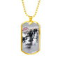 ENDLESS MARCH DOG TAG STYLE GOLD/SILVER NECKLACE