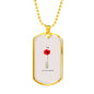 LEST WE FORGET II DOG TAG STYLE GOLD/SILVER NECKLACE