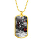 LEST WE FORGET ROYAL NAVY  DOG TAG STYLE GOLD/SILVER NECKLACE