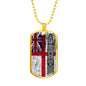 THE WHITE ENSIGN DOG TAG STYLE GOLD/SILVER NECKLACE