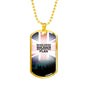 SOLDIER POWER DOG TAG STYLE GOLD/SILVER NECKLACE