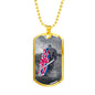 FEAR NO EVIL DOG TAG STYLE GOLD/SILVER NECKLACE