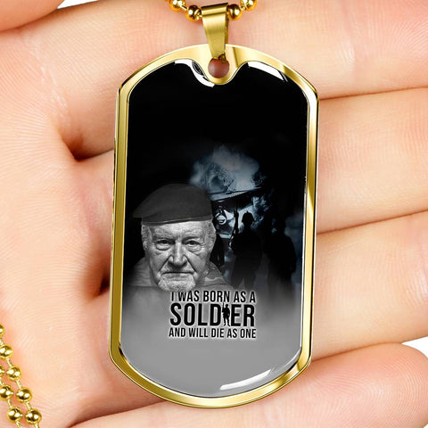SOLDIER FOR LIFE DOG TAG STYLE GOLD/SILVER NECKLACE